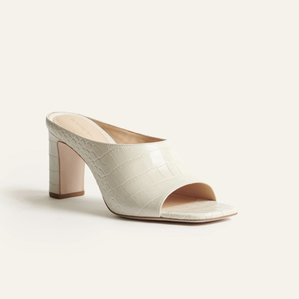 Reformation Croco embossed leather Luella sandal, size 8 - worn once